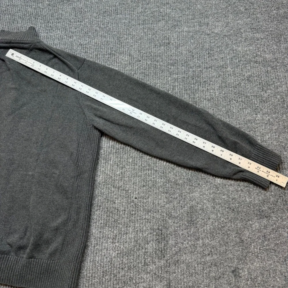 Tommy Hilfiger Mens XL Gray 1/4‎ Zip Cotton Knit Pullover Sweater Mock Neck Logo